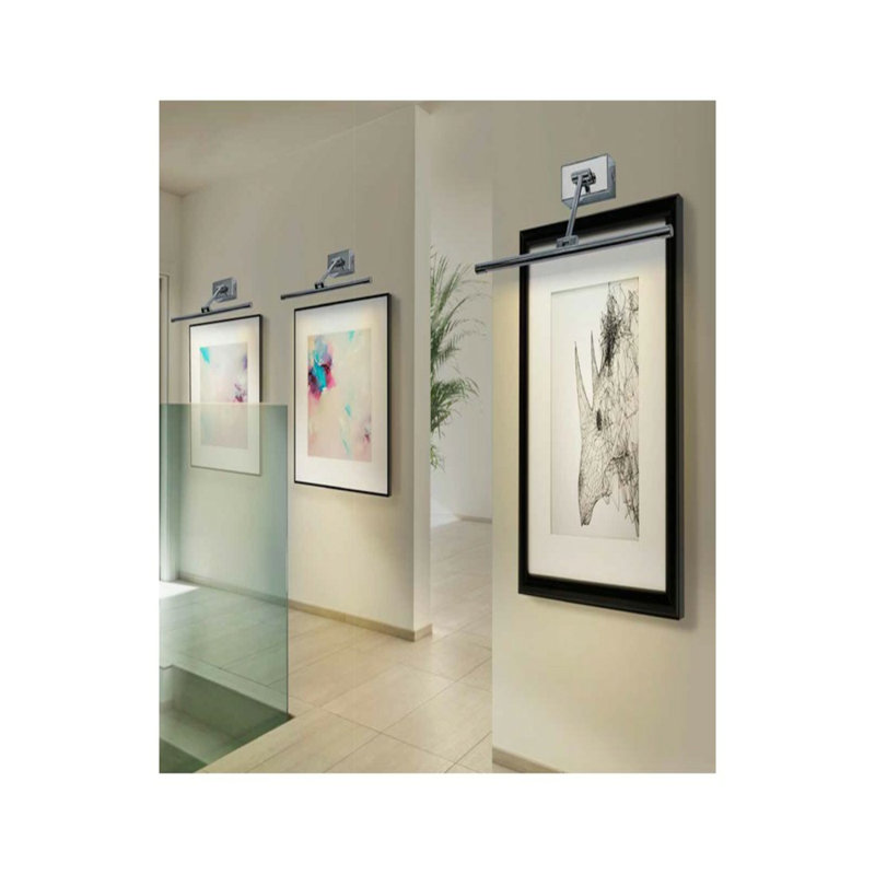 Davinci 1 -Light Hardwired LED Wall Mounted Picture Light, Chrome, 5.5cm H x 48cm W x 19cm D