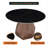 Gwinn Modern Round Dining Table With Glass/Sintered Stone Top And Walnut Ash Wood Pedestal Base For Dining Room, Kitchen, Breakfast Nook-1914076300