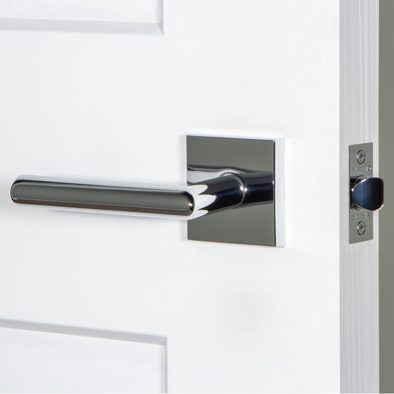 Viaggio Circolo Rosette Double Dummy, Bright Chrome, Square, Modern Industrial Lever Handle