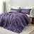 Satin Summer - Coma Inducer® Oversized Queen Comforter Set - Purple Plumeria-118508698-118508702