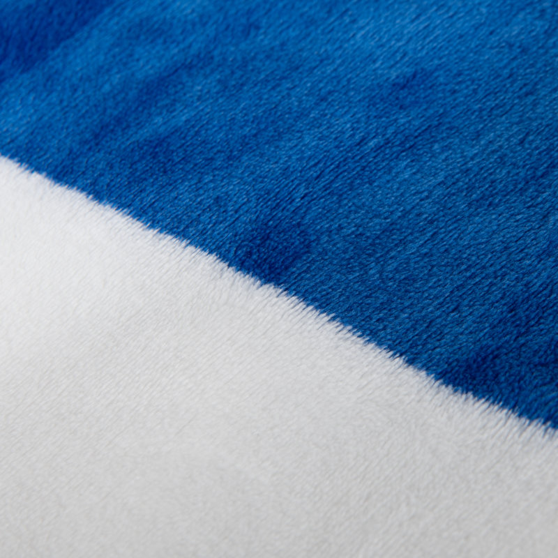 Couverture en flanelle super douce, Jeté, Rayé bleu / blanc