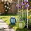 Lanternes en rotin imperméables à énergie solaire pour l'extérieur - Paquet de 4 lumières à DEL suspendues colorées avec marche / arrêt automatique, résistant aux intempéries Ip44, décoration de jardin pour le printemps