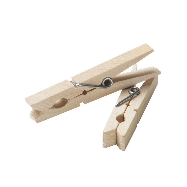 Set of Heavy-Duty Wooden Clothespins