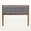 Tête de lit double Camilla avec revêtement en tissu gris foncé et bois brun noyer