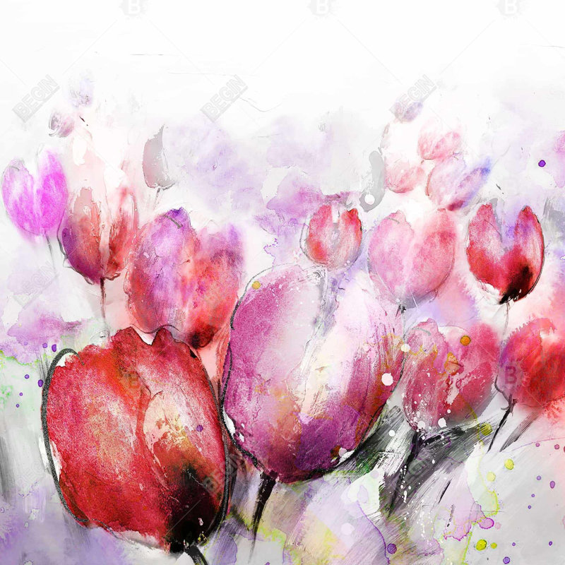 Floral – Polyester Shower Curtain, Dye Sublimation Print, 71" W × 74" L