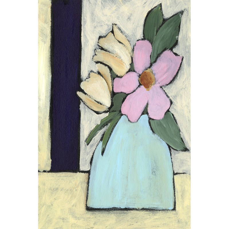 Distressed Bouquet I by Regina Moore - Painting, 122cm H x 81cm W, Black Floater Framed
