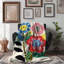 Kaleidoscope Bloom Burst - couverture en sherpa de qualité supérieure 1 pièce - reproduction d'art luxueuse-97326823