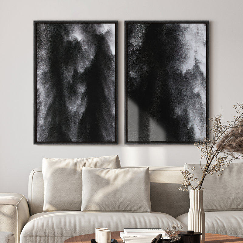 Art mural encadré sur toile, rétro muraux abstraits pour chambre à coucher, H 24 po x l 16 po, Noir