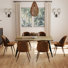 Modern 7-Piece Dining Set With 63" Wavy Edge Wood Table For 6–8 People