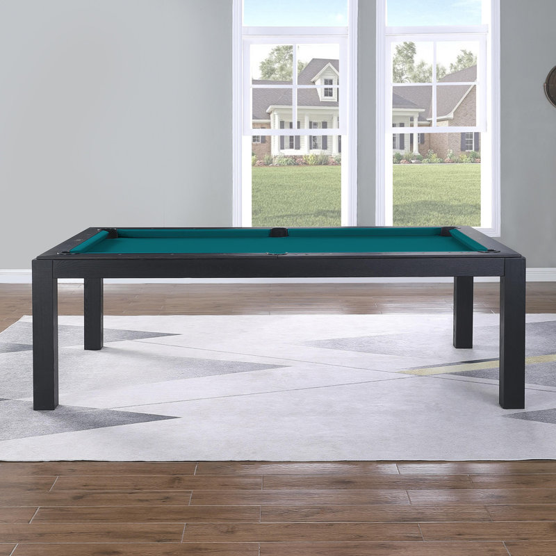 Table de billard Ashmont, 8 pi, Bleu vert, Noir rétro