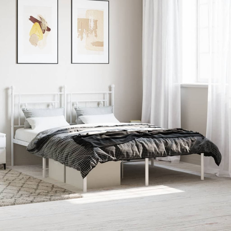 Acari Metal Bed, Double (4'6), White