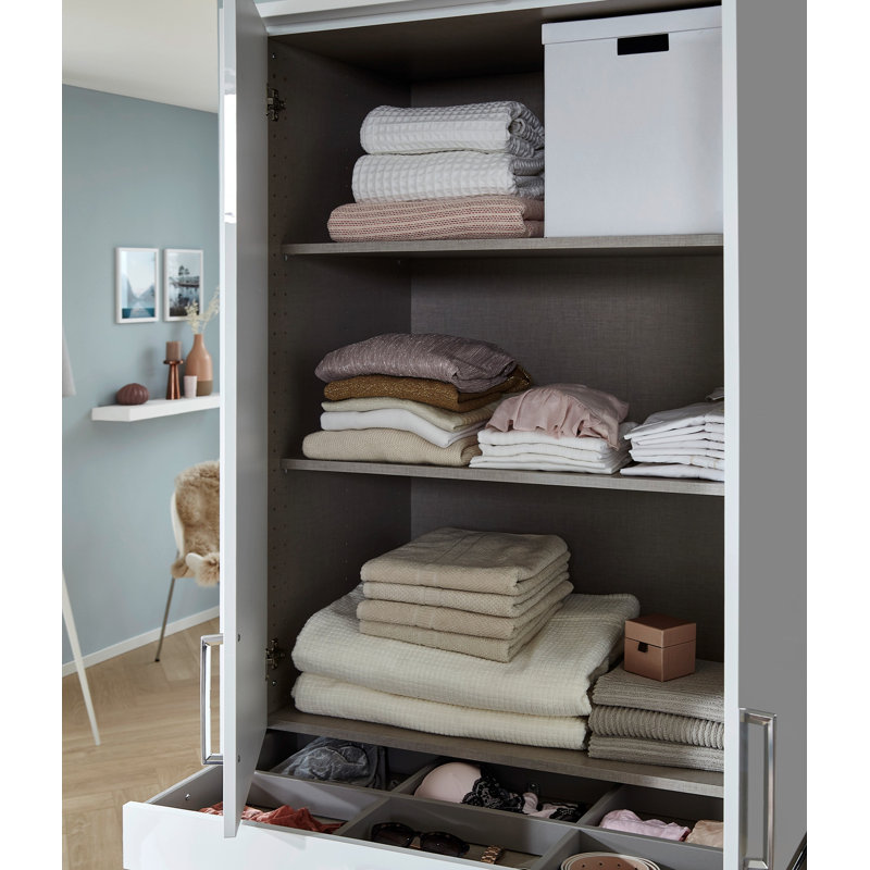Harburg 3 Door Wardrobe, Alpine White/Grey