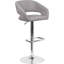 Tabouret de bar contemporain à hauteur réglable en vinyle avec dossier moyen arrondi-128649686-128649688