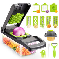 12Pcs Sets Multi-Function Vegetable Slicer,Onion Mincer Chopper, Vegetable  Chopper, Cutter, Dicer, Egg Slicer with Container,Hand Guard and Container