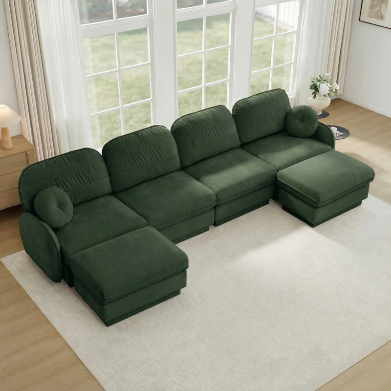 Canapés modulaires, Chenille - Vert