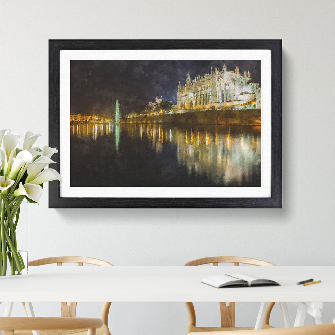 Palma Cathedral in Mallorca Spain - Framed Print