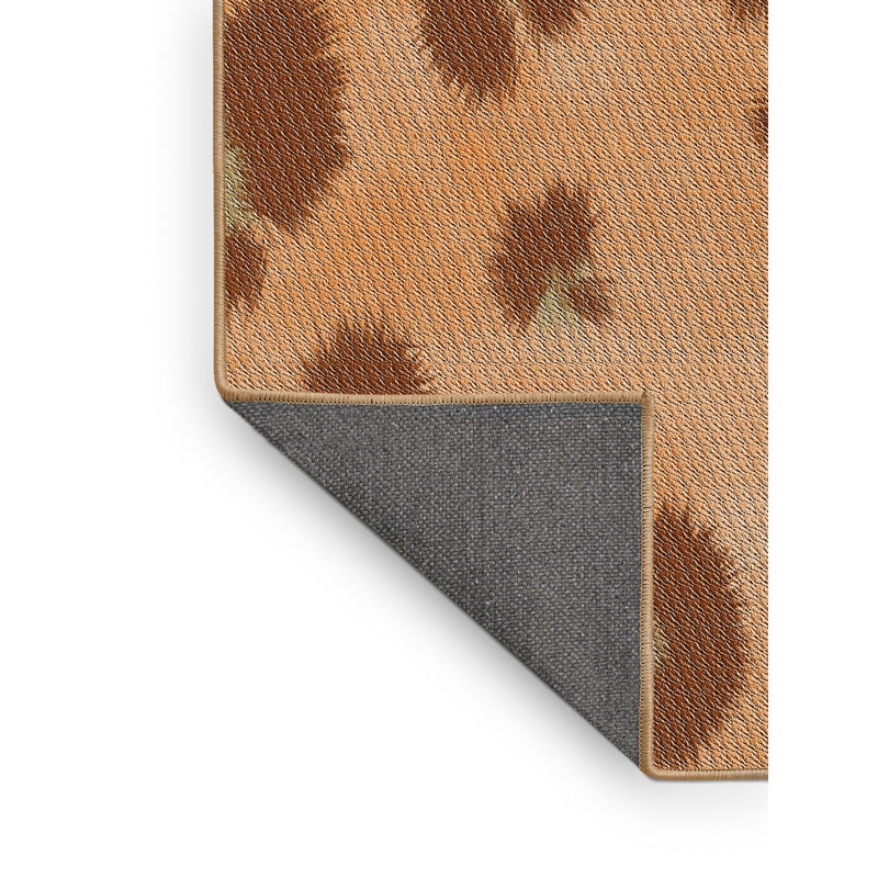 Tapis orange/brun à motif, Rectangle 8 pi x 10 pi