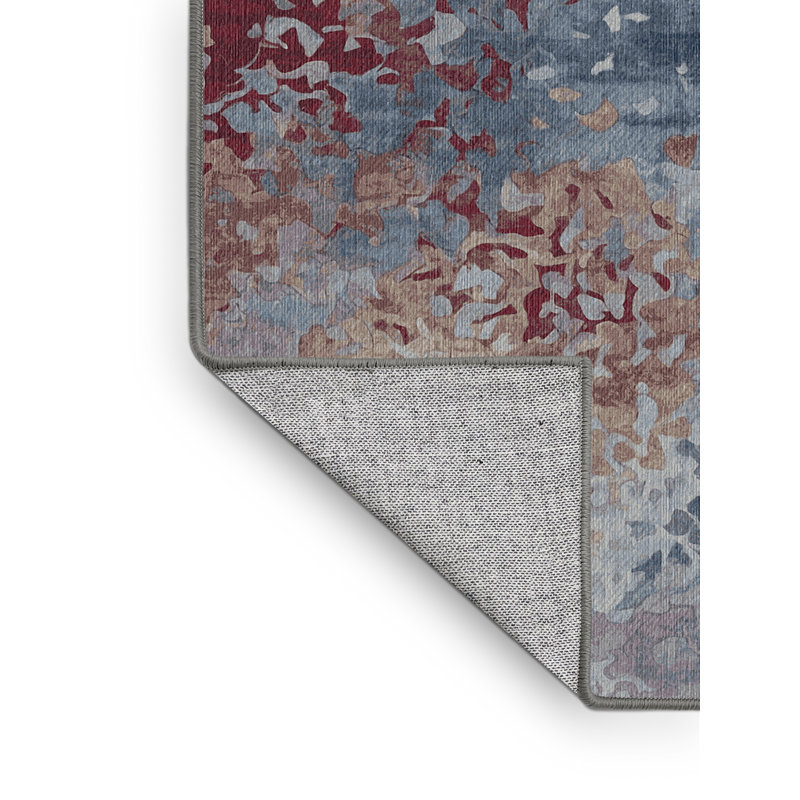 Machine Washable Gray Area Rug, Square 5'