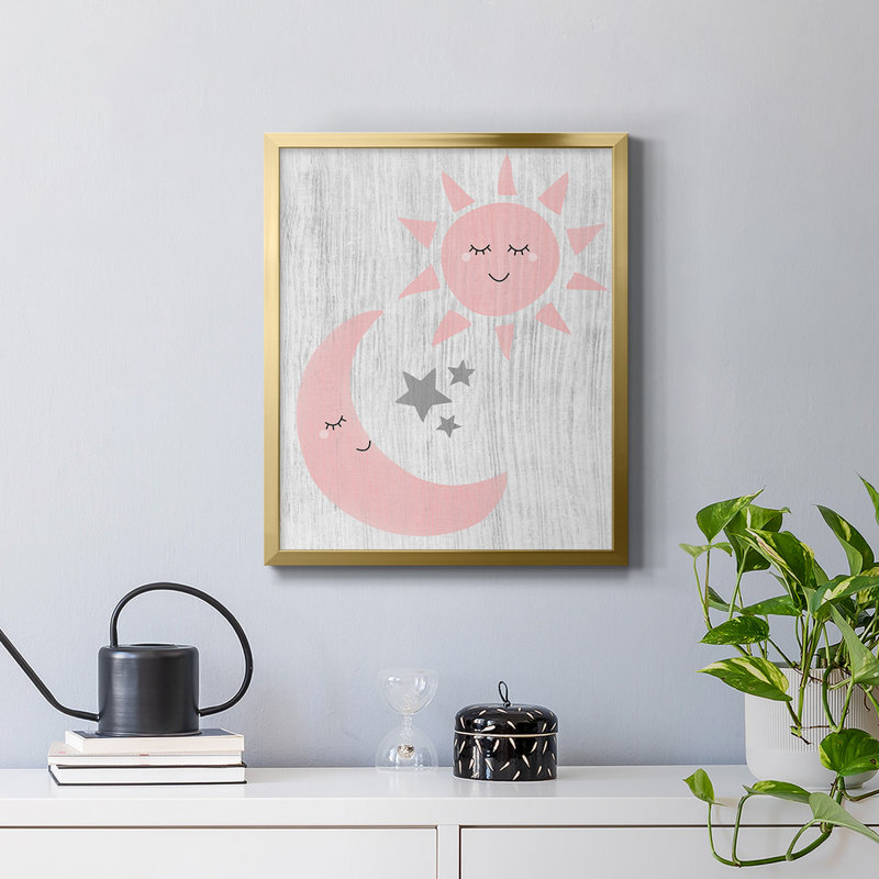 Toile encadrée de qualité supérieure Sun and Moon, Or, H 20 po x l 16 po