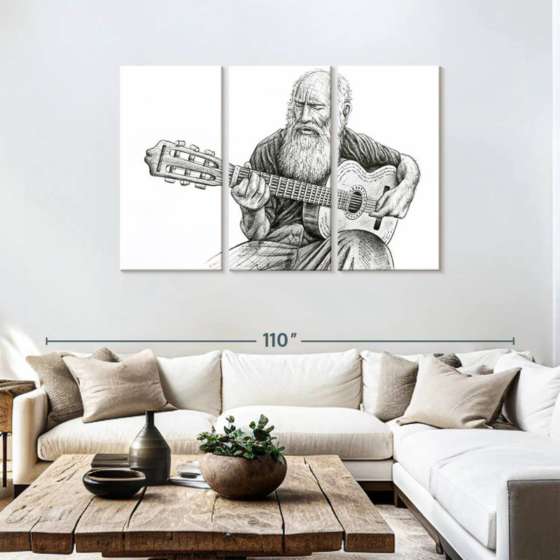 Abarca Old Man Playing, 48" H x 74" W