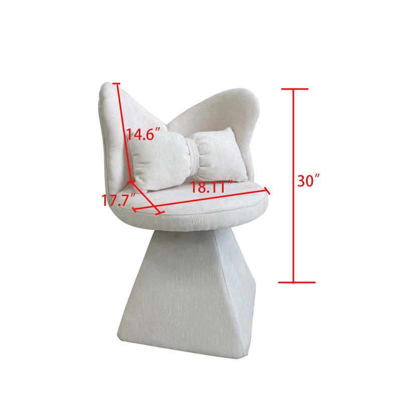 Chaise d'appoint de style moderne avec dossier papillon, pour chambre à coucher, salon, salle à manger, bureau, Blanc
