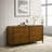 Eldren 6-Drawer Wood Dresser with Solid Rubberwood Frame, Walnut Finish