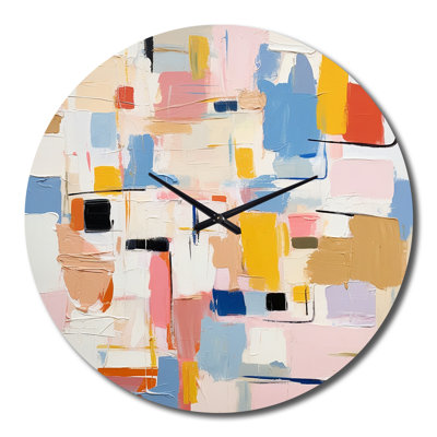 Pensées éphémères de Colorfields I - Horloge murale abstraite