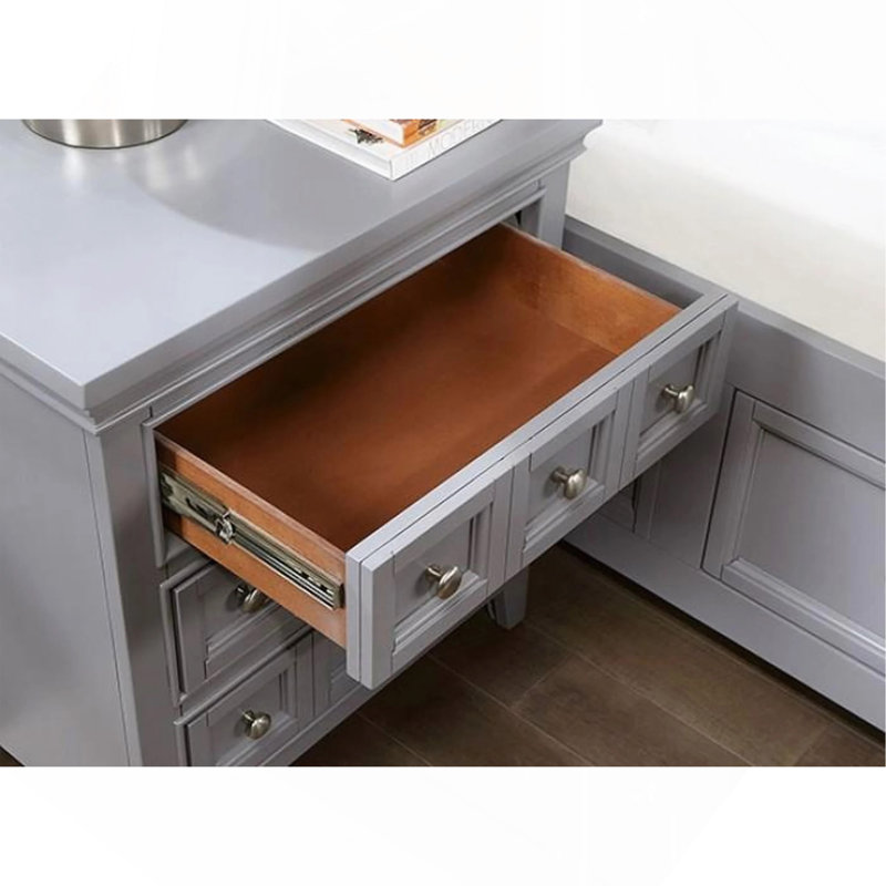 Table de chevet 3 boutons, Grey