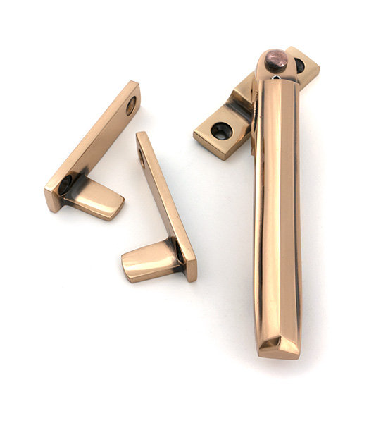 Art Deco Night-Vent Locking Fastener, Polished Bronze