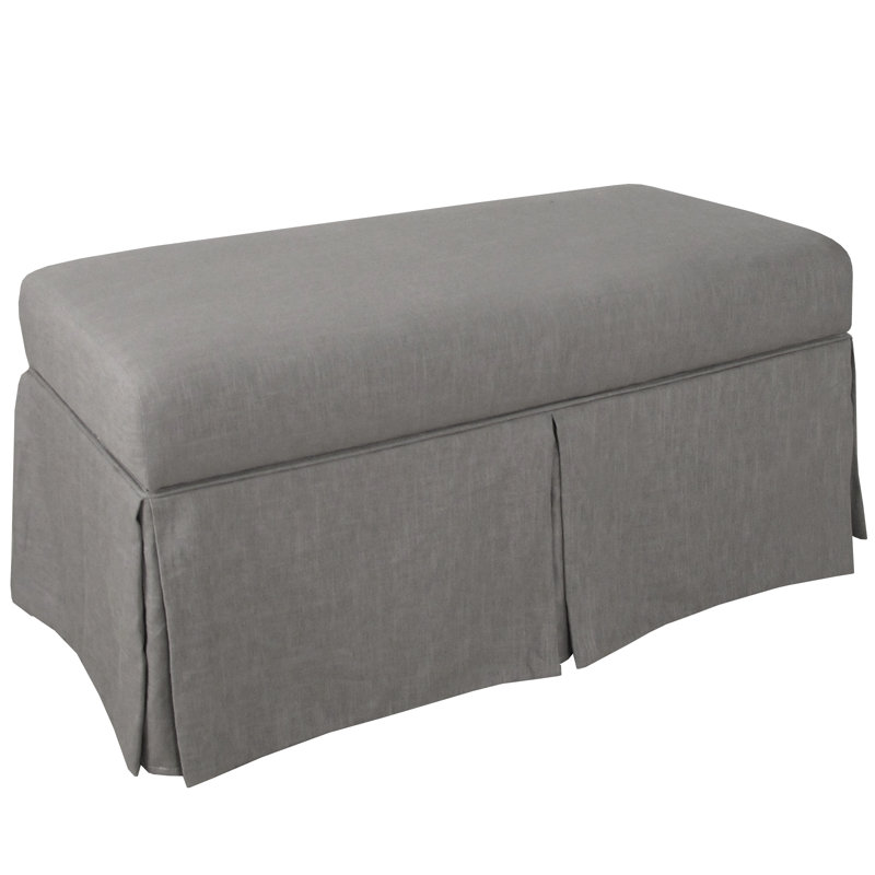 Upholstered Storage Bench, Classic Grey Linen