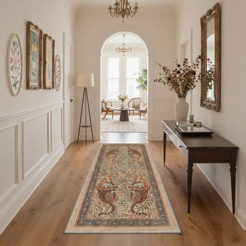 Teiarra Twin Peak Modern Machine Washable Yellow Indoor Area Rug with Non-Slip Backing, Runner 2'3" x 6'