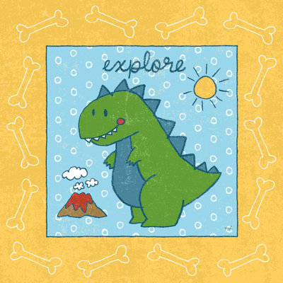 «Dino Mighty II» par Moira Hershey, art textuel sur toile tendue