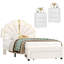 Ensemble de chambre à coucher 3 pièces, lit tapissier à DEL, cadre de lit princesse avec tiroirs-491919132-491919135