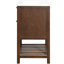 Meuble-lavabo de 24 po avec lavabo attaché, conception compacte et élégante, un tiroir profond pour le rangement, poignées en fer de haute qualité, montage facile pour adultes, 4 robinets, aspect contemporain brun foncé