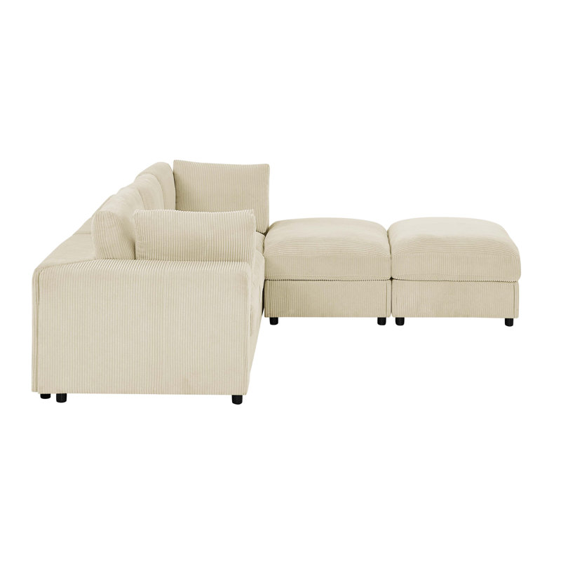 Canapé modulaire en velours côtelé Brookgates, Beige Corduroy