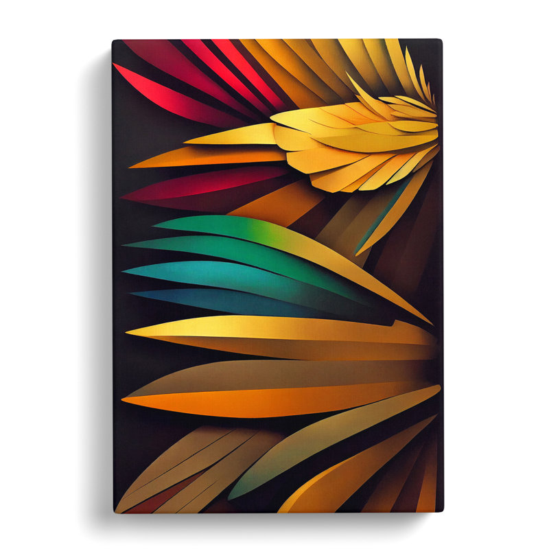 Otherworldly Feathers Abstract - Wrapped Canvas, 50cm H x 35cm W x 3cm D