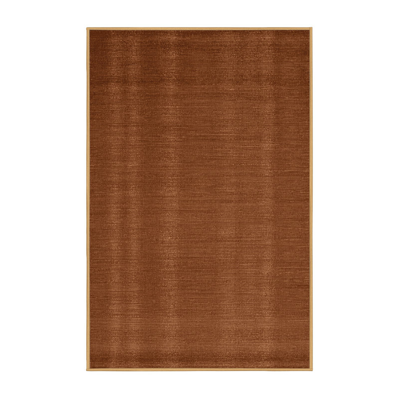 Machine Washable Solid Brown Area Rug, Rectangle 8' x 10'