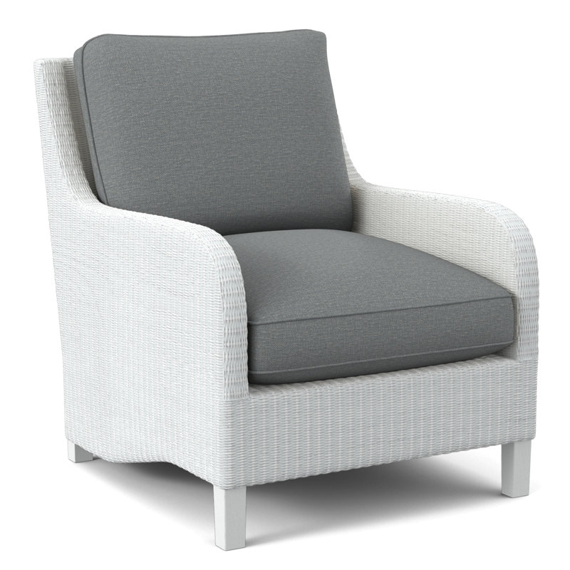 Gibraltar Armchair, Frost White, Light Blue Performance Fabric; 0851-55