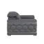  Fauteuil club en cuir véritable gris granite et argent-1566746654