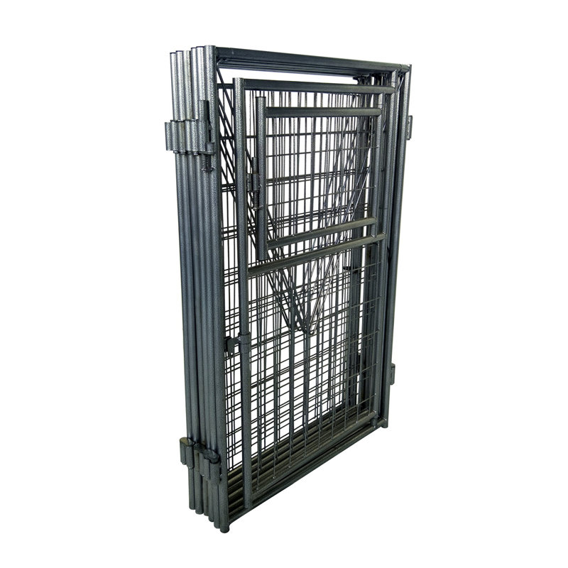 Panel Metal Yard Kennel With Door, 48" H x 48" W x 48" D