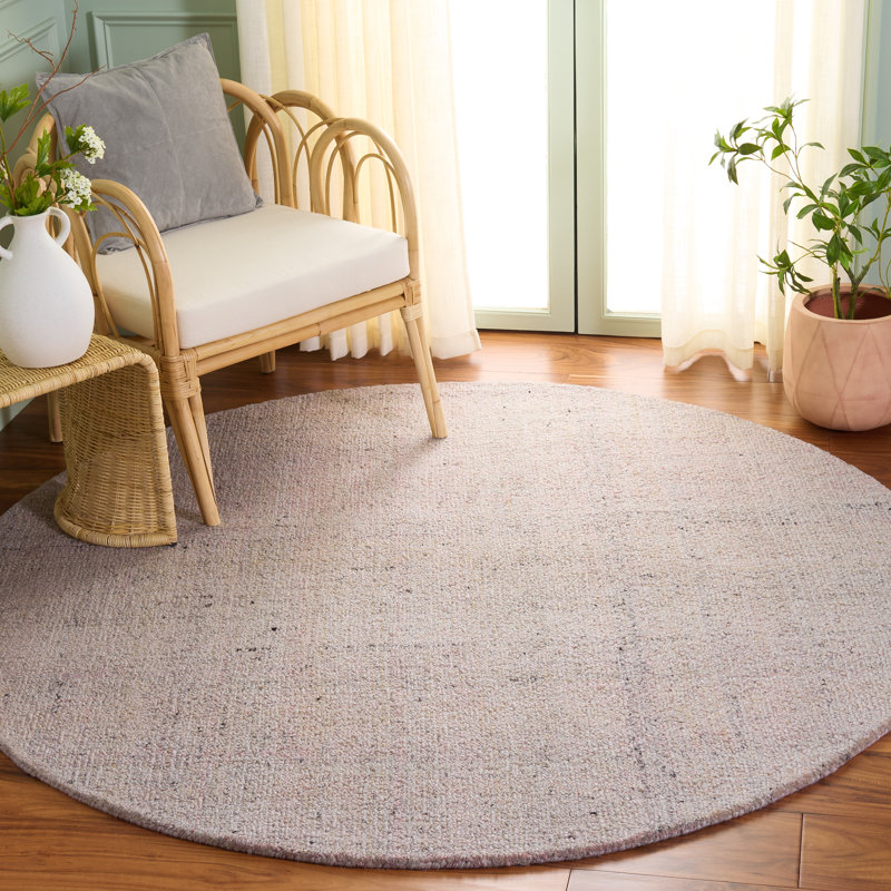 Abstract Hand Tufted Performance Solid Color Indoor Rug, Round 6'