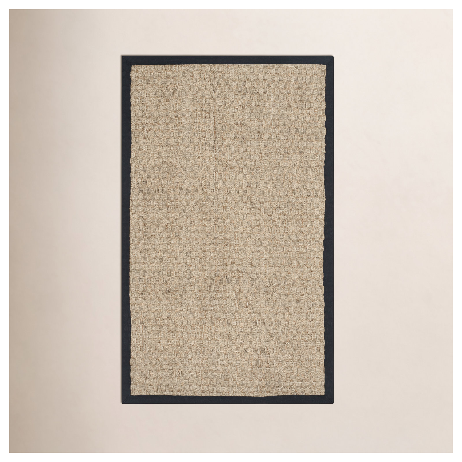 Auckland Natural/Black Area Rug, Rectangle 3' x 5'