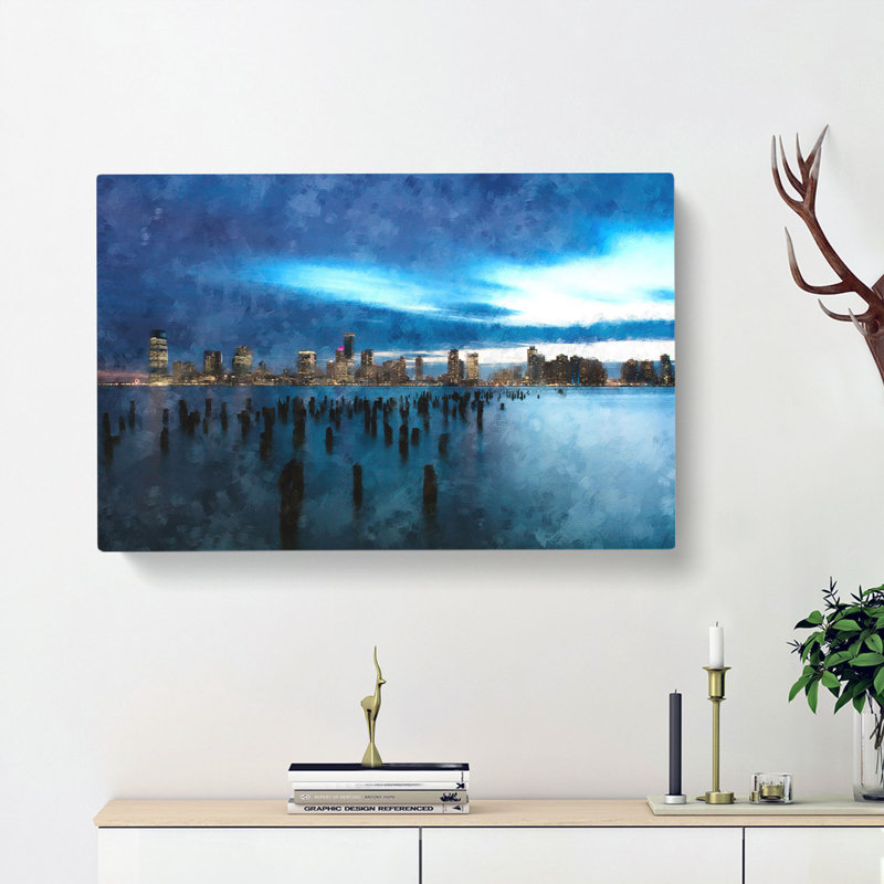 New Jersey Skyline - Wrapped Canvas, 60cm H x 91cm W x 3cm D