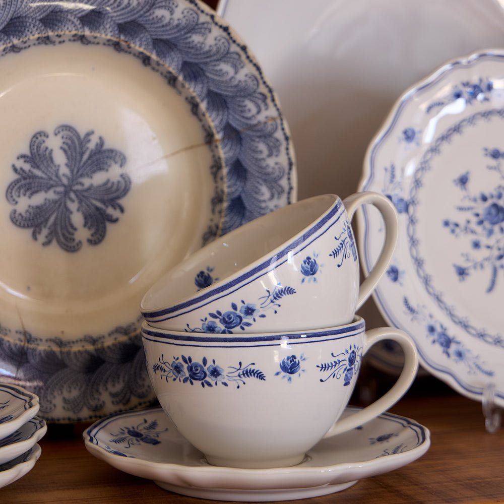 Vila Teacup, White/Blue