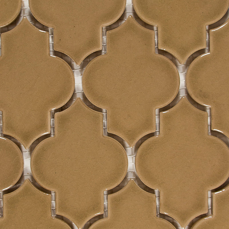 Alhambra 3" x 4" Ceramic Arabesque Mosaic Wall Tile, Rye