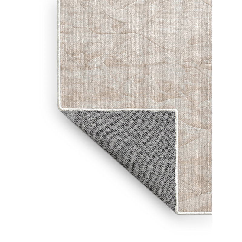 Tapis beige lavable à la machine, Rectangle 5 pi x 7 pi