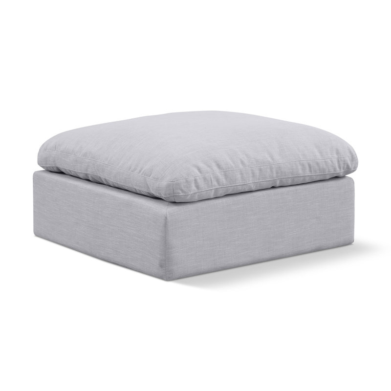 Itala Upholstered Modular Ottoman, Grey Linen Textured Fabric