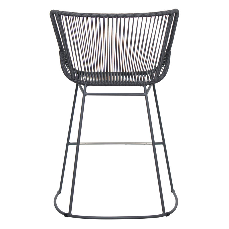 Archipelago Outdoor Bar Stool, Dark Gray/Dark Pebble
