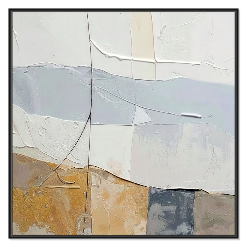 «Plastered I Print» par Alonza Saunders, Framed Canvas, 41.5'' W x 41.5'' H, Black Floater