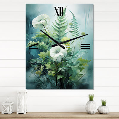 Horloge murale Ferns Romantic Impression IV - Floral